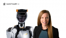 Sanctuary AI CTPO Olivia Norton and one of Sanctuary's Phoenix™ general purpose humanoid robots (CNW Group/Sanctuary AI)